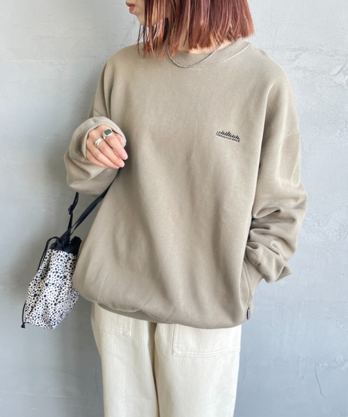 THOUSAND MILE（サウザンドマイル）の「[THOUSAND MILE/サウザンドマイル] 別注 バックプリント クルーネックスウェット（スウェット・レディース・ブラック/チャコールグレー/ライトグレー/ベージュ・S/L/XL/M）」の14枚目の写真