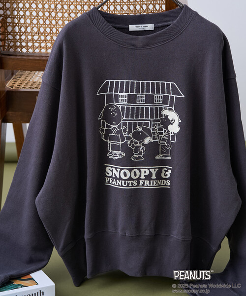 FREAK'S STORE（フリークスストア）の「PEANUTS Travel with Friends スウェット/ピーナッツ プリントスウェット（スウェット・レディース・ピンク/グリーン/ブラック/グレー・ﾌﾘ-）」の2枚目の写真