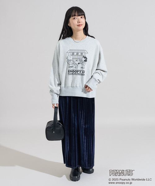 FREAK'S STORE（フリークスストア）の「PEANUTS Travel with Friends スウェット/ピーナッツ プリントスウェット（スウェット・レディース・ピンク/グリーン/ブラック/グレー・ﾌﾘ-）」の5枚目の写真
