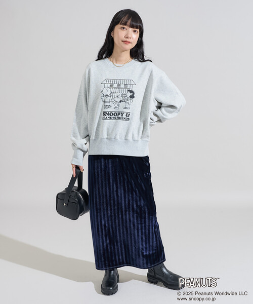 FREAK'S STORE（フリークスストア）の「PEANUTS Travel with Friends スウェット/ピーナッツ プリントスウェット（スウェット・レディース・ピンク/グリーン/ブラック/グレー・ﾌﾘ-）」の7枚目の写真