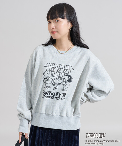 FREAK'S STORE（フリークスストア）の「PEANUTS Travel with Friends スウェット/ピーナッツ プリントスウェット（スウェット・レディース・ピンク/グリーン/ブラック/グレー・ﾌﾘ-）」の8枚目の写真