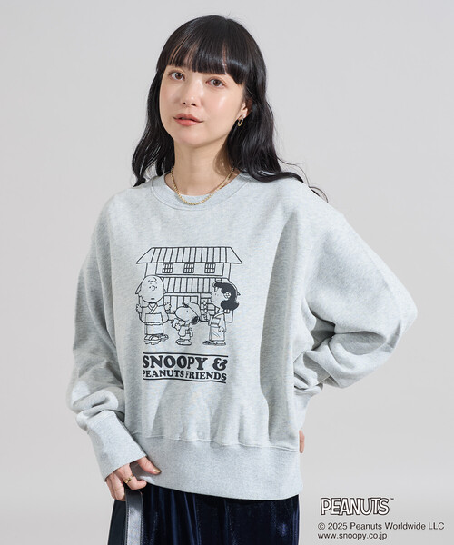 FREAK'S STORE（フリークスストア）の「PEANUTS Travel with Friends スウェット/ピーナッツ プリントスウェット（スウェット・レディース・ピンク/グリーン/ブラック/グレー・ﾌﾘ-）」の9枚目の写真