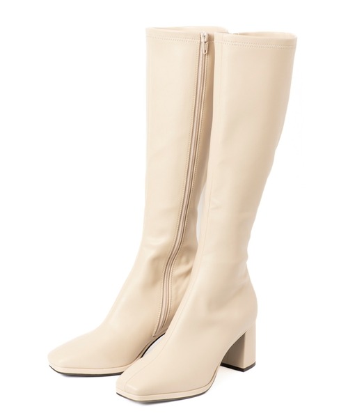 REZOY（リゾイ）の「【25AW新作】【REZOY】センターシームスクエアトゥストレッチロングブーツ（ブーツ・レディース・ダークブラウン/アイボリー/ブラック・S/M/L/LL）」の14枚目の写真