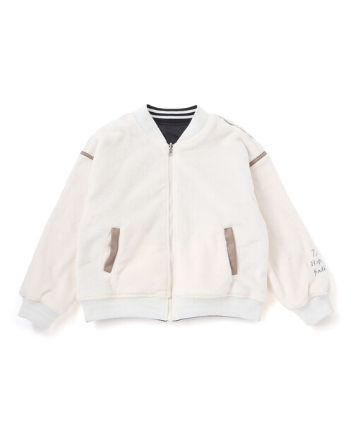 ZIDDY（ジディ）の「【 ニコ☆プチ 掲載 】リバーシブルブルゾン(130~160cm)（スタジャン・キッズ・ブラック/オフホワイト・150cm/FREE/130cm/140cm）」の15枚目の写真