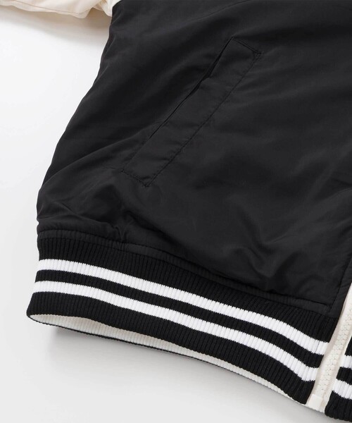 ZIDDY（ジディ）の「【 ニコ☆プチ 掲載 】リバーシブルブルゾン(130~160cm)（スタジャン・キッズ・ブラック/オフホワイト・150cm/FREE/130cm/140cm）」の7枚目の写真