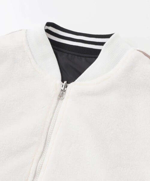 ZIDDY（ジディ）の「【 ニコ☆プチ 掲載 】リバーシブルブルゾン(130~160cm)（スタジャン・キッズ・ブラック/オフホワイト・150cm/FREE/130cm/140cm）」の9枚目の写真