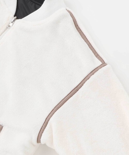 ZIDDY（ジディ）の「【 ニコ☆プチ 掲載 】リバーシブルブルゾン(130~160cm)（スタジャン・キッズ・ブラック/オフホワイト・150cm/FREE/130cm/140cm）」の10枚目の写真