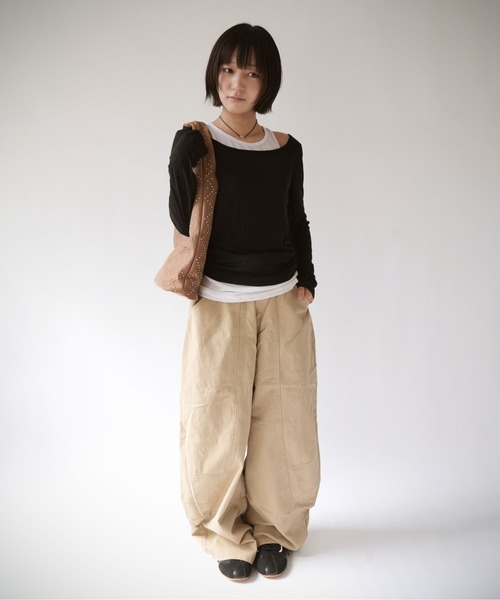 Port(ポート)の「【 SORUTT / ソルト 】 カーブシーム ワイドパンツ #(その他パンツ・レディース・チャコールグレー/ベージュ・M/L)」の5枚目の写真