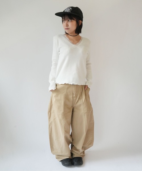 Port(ポート)の「【 SORUTT / ソルト 】 カーブシーム ワイドパンツ #(その他パンツ・レディース・チャコールグレー/ベージュ・M/L)」の10枚目の写真
