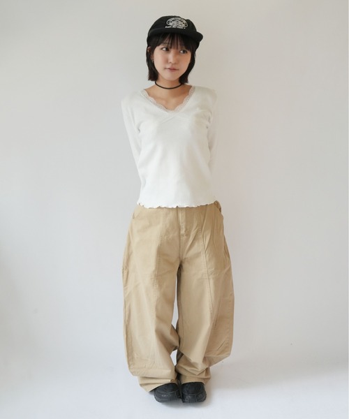 Port(ポート)の「【 SORUTT / ソルト 】 カーブシーム ワイドパンツ #(その他パンツ・レディース・チャコールグレー/ベージュ・M/L)」の12枚目の写真