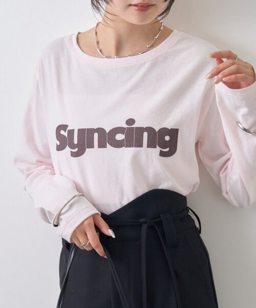 mystic（ミスティック）の「ロゴチビロングTシャツ（Tシャツ/カットソー・レディース・オフホワイト/ピンク・FREE）」の2枚目の写真