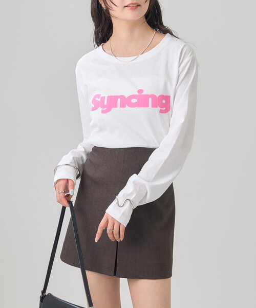mystic（ミスティック）の「ロゴチビロングTシャツ（Tシャツ/カットソー・レディース・オフホワイト/ピンク・FREE）」の16枚目の写真