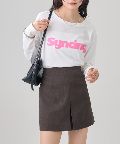 mystic（ミスティック）の「ロゴチビロングTシャツ（Tシャツ/カットソー・レディース・オフホワイト/ピンク・FREE）」の10枚目の写真
