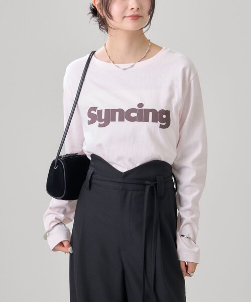 mystic（ミスティック）の「ロゴチビロングTシャツ（Tシャツ/カットソー・レディース・オフホワイト/ピンク・FREE）」の5枚目の写真