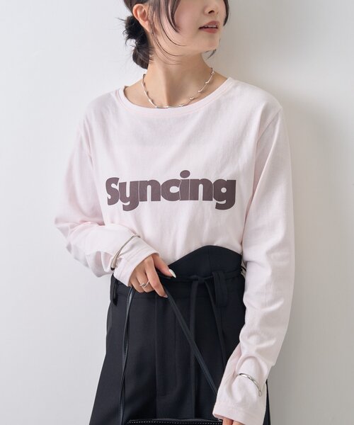 mystic（ミスティック）の「ロゴチビロングTシャツ（Tシャツ/カットソー・レディース・オフホワイト/ピンク・FREE）」の7枚目の写真