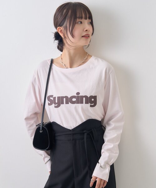 mystic（ミスティック）の「ロゴチビロングTシャツ（Tシャツ/カットソー・レディース・オフホワイト/ピンク・FREE）」の8枚目の写真