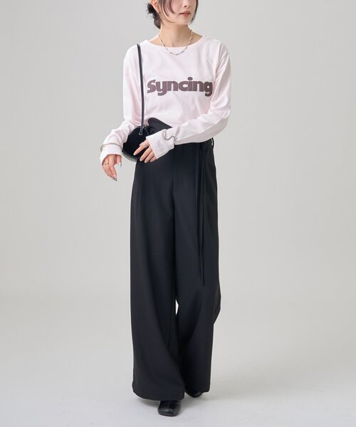 mystic（ミスティック）の「ロゴチビロングTシャツ（Tシャツ/カットソー・レディース・オフホワイト/ピンク・FREE）」の21枚目の写真