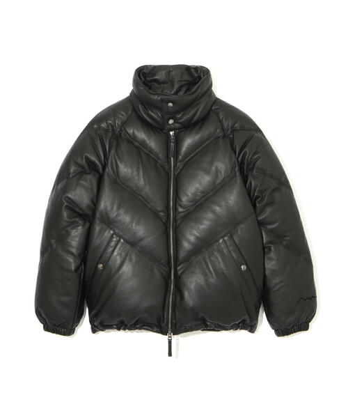 MANASTASH(マナスタッシュ)の「MANASTASH/マナスタッシュ V LEATHER DOWN JACKET/ Vレザーダウンジャケット(ダウンジャケット/コート・メンズ・ブラック・L/XL/M)」の2枚目の写真
