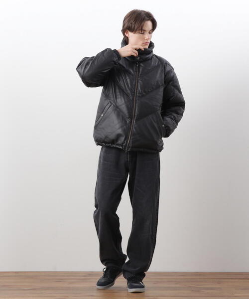 MANASTASH(マナスタッシュ)の「MANASTASH/マナスタッシュ V LEATHER DOWN JACKET/ Vレザーダウンジャケット(ダウンジャケット/コート・メンズ・ブラック・L/XL/M)」の4枚目の写真