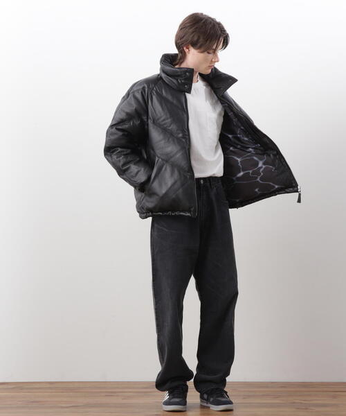 MANASTASH(マナスタッシュ)の「MANASTASH/マナスタッシュ V LEATHER DOWN JACKET/ Vレザーダウンジャケット(ダウンジャケット/コート・メンズ・ブラック・L/XL/M)」の6枚目の写真