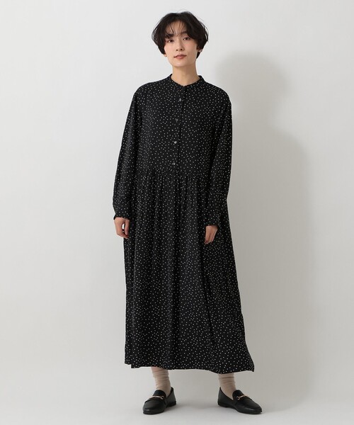 ドット切替ギャザーワンピース（ワンピース）｜Afternoon Tea