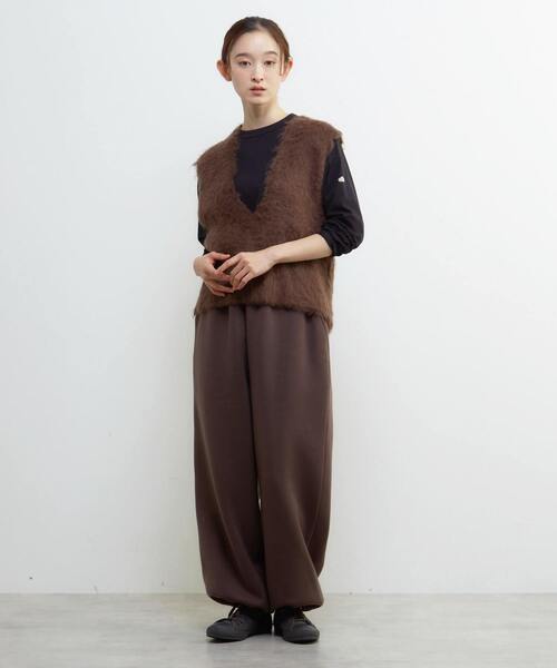 LOGEMENT DE CLAIRE（ロジュモンドクレール）の「ロングシャギーVベスト（ベスト・レディース・グレー/ライトグレー/モスグリーン/ブラウン・FREE）」の22枚目の写真