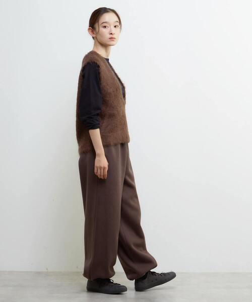 LOGEMENT DE CLAIRE（ロジュモンドクレール）の「ロングシャギーVベスト（ベスト・レディース・グレー/ライトグレー/モスグリーン/ブラウン・FREE）」の6枚目の写真