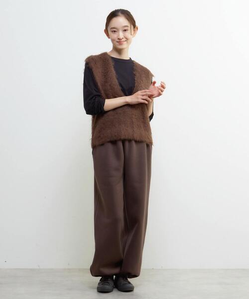 LOGEMENT DE CLAIRE（ロジュモンドクレール）の「ロングシャギーVベスト（ベスト・レディース・グレー/ライトグレー/モスグリーン/ブラウン・FREE）」の9枚目の写真