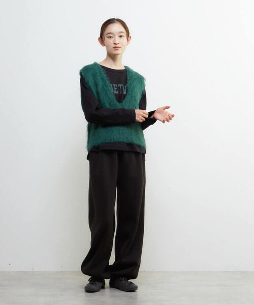 LOGEMENT DE CLAIRE（ロジュモンドクレール）の「ロングシャギーVベスト（ベスト・レディース・グレー/ライトグレー/モスグリーン/ブラウン・FREE）」の14枚目の写真