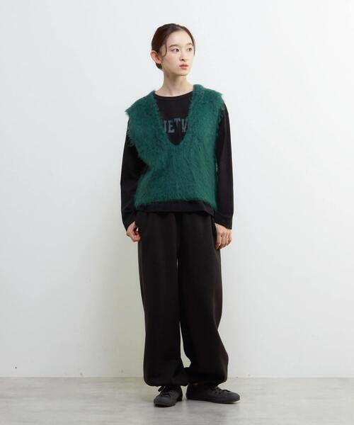 LOGEMENT DE CLAIRE（ロジュモンドクレール）の「ロングシャギーVベスト（ベスト・レディース・グレー/ライトグレー/モスグリーン/ブラウン・FREE）」の7枚目の写真