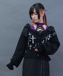 クロスジャカードニットカーディガン
