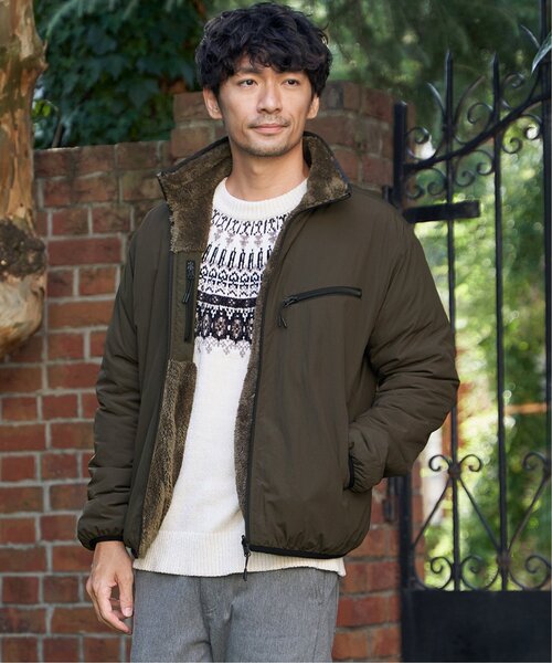 ikka（イッカ）の「【2WAY】リバーシブルナイロンフリースブルゾン（ブルゾン・メンズ・ベージュ/レンガ/カーキ/ブラック・M/L/XL/S）」の9枚目の写真
