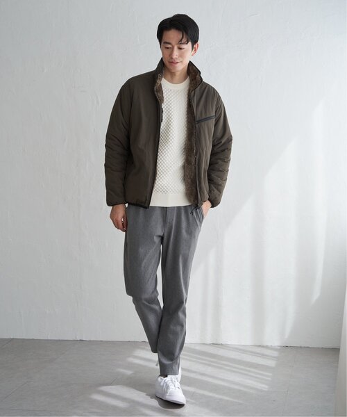 ikka（イッカ）の「【2WAY】リバーシブルナイロンフリースブルゾン（ブルゾン・メンズ・ベージュ/レンガ/カーキ/ブラック・M/L/XL/S）」の5枚目の写真