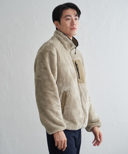 ikka（イッカ）の「【2WAY】リバーシブルナイロンフリースブルゾン（ブルゾン・メンズ・ベージュ/レンガ/カーキ/ブラック・M/L/XL/S）」の19枚目の写真