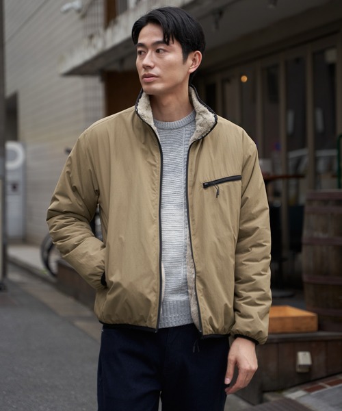 ikka（イッカ）の「【2WAY】リバーシブルナイロンフリースブルゾン（ブルゾン・メンズ・ベージュ/レンガ/カーキ/ブラック・M/L/XL/S）」の14枚目の写真