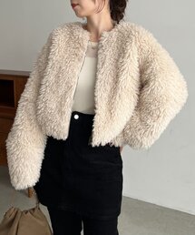 CAPRICIEUX LE'MAGE（カプリシューレマージュ）の「【リバーシブル】〈C.L〉ボアリバショートジャケット（ブルゾン）」