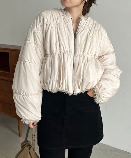 CAPRICIEUX LE'MAGE（カプリシューレマージュ）の「【リバーシブル】〈C.L〉ボアリバショートジャケット（ブルゾン・レディース・ホワイト系その他/ブラック・FREE）」の10枚目の写真