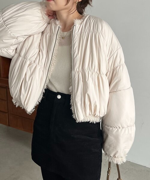 CAPRICIEUX LE'MAGE（カプリシューレマージュ）の「【リバーシブル】〈C.L〉ボアリバショートジャケット（ブルゾン・レディース・ホワイト系その他/ブラック・FREE）」の11枚目の写真