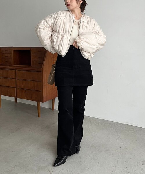 CAPRICIEUX LE'MAGE（カプリシューレマージュ）の「【リバーシブル】〈C.L〉ボアリバショートジャケット（ブルゾン・レディース・ホワイト系その他/ブラック・FREE）」の12枚目の写真