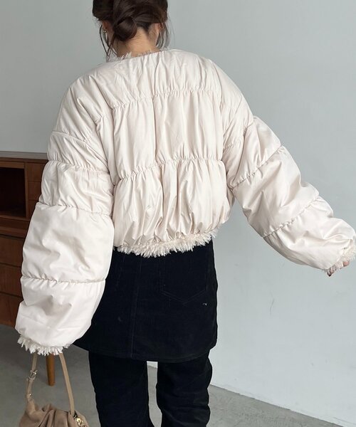 CAPRICIEUX LE'MAGE（カプリシューレマージュ）の「【リバーシブル】〈C.L〉ボアリバショートジャケット（ブルゾン・レディース・ホワイト系その他/ブラック・FREE）」の14枚目の写真