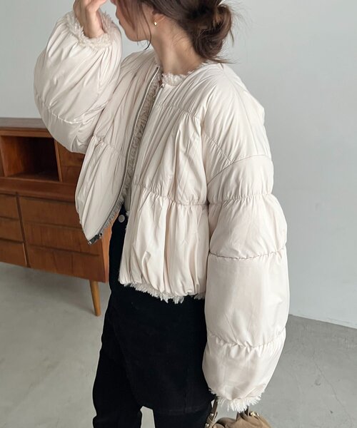 CAPRICIEUX LE'MAGE（カプリシューレマージュ）の「【リバーシブル】〈C.L〉ボアリバショートジャケット（ブルゾン・レディース・ホワイト系その他/ブラック・FREE）」の17枚目の写真