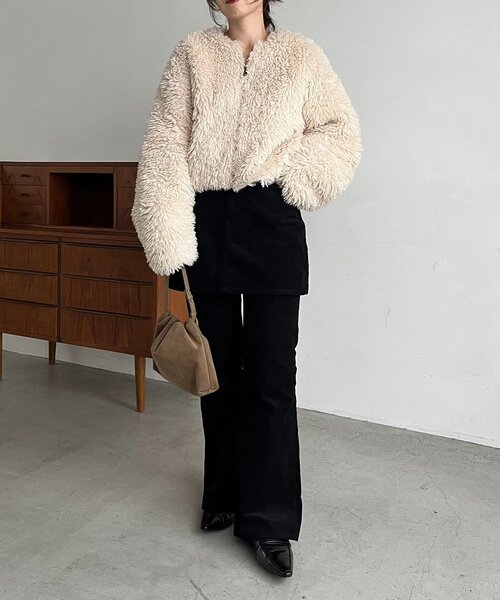 CAPRICIEUX LE'MAGE（カプリシューレマージュ）の「【リバーシブル】〈C.L〉ボアリバショートジャケット（ブルゾン・レディース・ホワイト系その他/ブラック・FREE）」の18枚目の写真