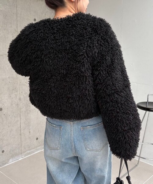 CAPRICIEUX LE'MAGE（カプリシューレマージュ）の「【リバーシブル】〈C.L〉ボアリバショートジャケット（ブルゾン・レディース・ホワイト系その他/ブラック・FREE）」の20枚目の写真