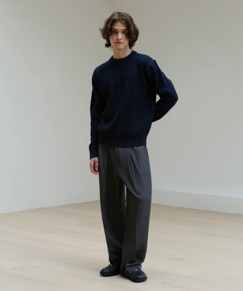 SIGNATURE（シグネチャ）の「ツーピンタックワイドスラックス[グレー]（スラックス・レディース・その他・SMALL/MEDIUM/LARGE/X-LARGE）」の2枚目の写真