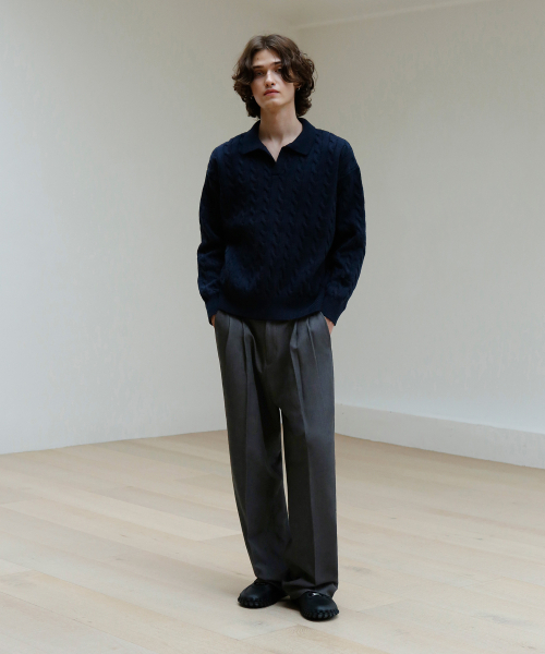 SIGNATURE（シグネチャ）の「ツーピンタックワイドスラックス[グレー]（スラックス・レディース・その他・SMALL/MEDIUM/LARGE/X-LARGE）」の4枚目の写真