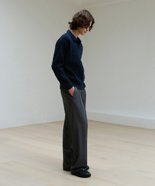 SIGNATURE（シグネチャ）の「ツーピンタックワイドスラックス[グレー]（スラックス・レディース・その他・SMALL/MEDIUM/LARGE/X-LARGE）」の5枚目の写真