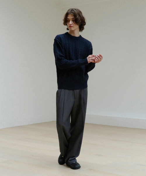 SIGNATURE（シグネチャ）の「ツーピンタックワイドスラックス[グレー]（スラックス・レディース・その他・SMALL/MEDIUM/LARGE/X-LARGE）」の8枚目の写真