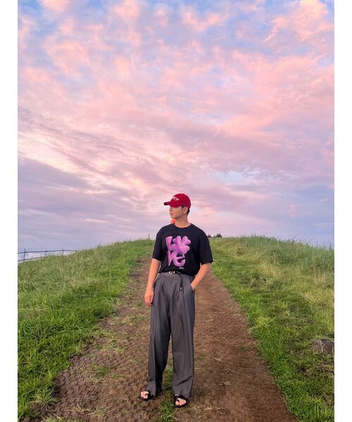 セール】ツーピンタックワイドスラックス[グレー]（スラックス