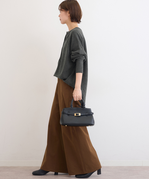 JOURNAL STANDARD relume（ジャーナルスタンダード　レリューム）の「《追加2》ウールミックス2WAYビッグプルオーバー（ニット/セーター・レディース・ブラウン/チャコールグレー/グレー系その他/レッド・FREE）」の6枚目の写真