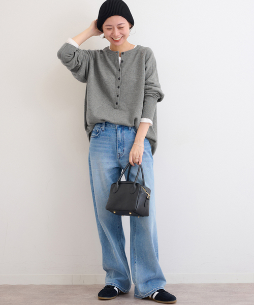 JOURNAL STANDARD relume（ジャーナルスタンダード　レリューム）の「《追加2》ウールミックス2WAYビッグプルオーバー（ニット/セーター・レディース・ブラウン/チャコールグレー/グレー系その他/レッド・FREE）」の14枚目の写真